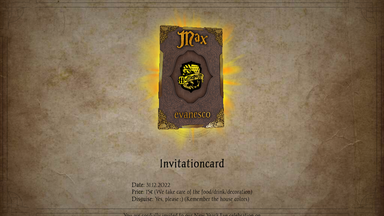 Harry Potter Party Invitation Card